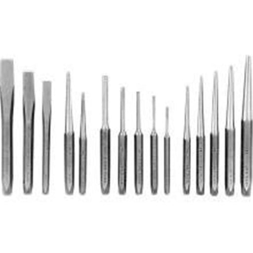 K Tool International KTI72901K Punch & Chisel Set 15 Pc. In Kit Bag
