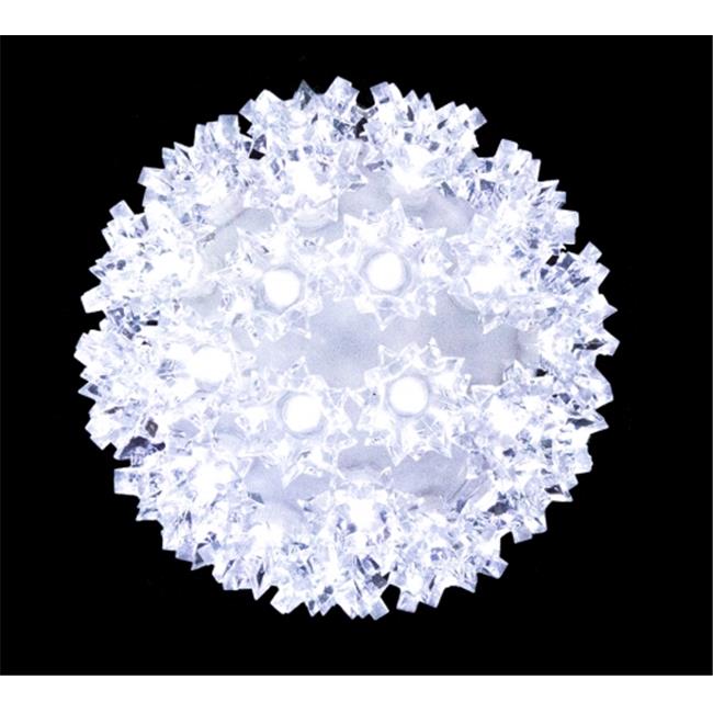 Queens of Christmas S-100SPH-PW-7.5 7.5 in. Sphere 100 MM Pure White LEDs