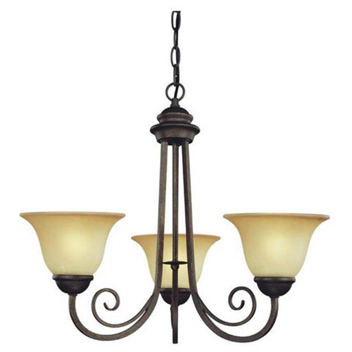 Westinghouse 6658700 Three Light Indoor Chandelier&#44; Ebony Bronze