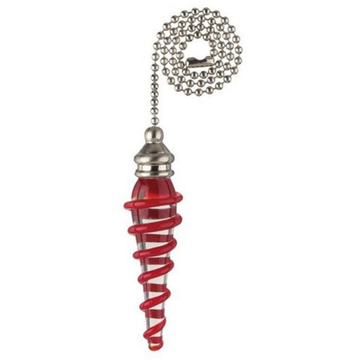 Red Spiral Glass Pull Chain&#44; Pack of 6