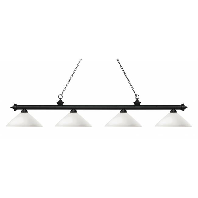 Zlite 200-4MB-AMO14 4 Light Island&#44; Billiard Light With Angle Mottle Opal Glass Shades