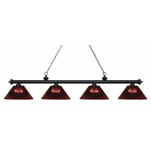 Zlite 200-4MB-ARBG 4 Light Island&#44; Billiard Light With Burgandy Acrylic Shades