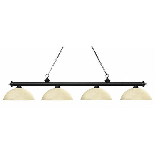Zlite 200-4MB-DGM14 4 Light Island&#44; Billiard Light With Dome Golden Mottle Glass Shades