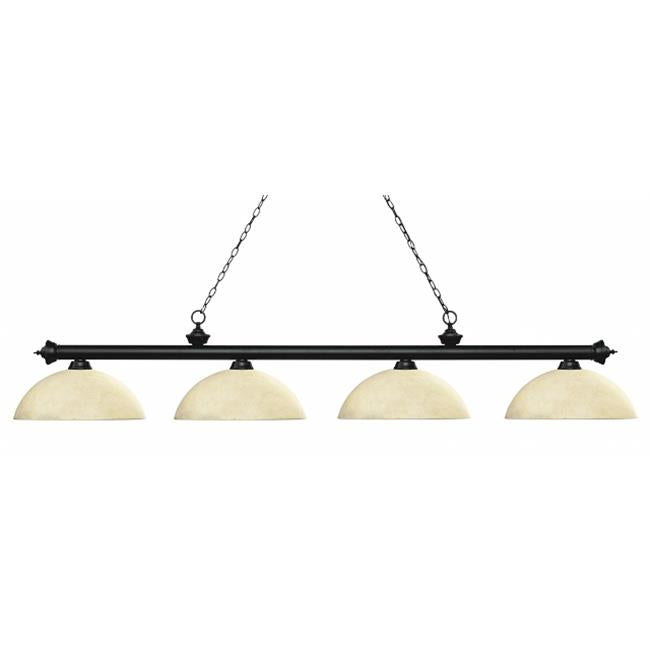 Zlite 200-4MB-DGM14 4 Light Island&#44; Billiard Light With Dome Golden Mottle Glass Shades