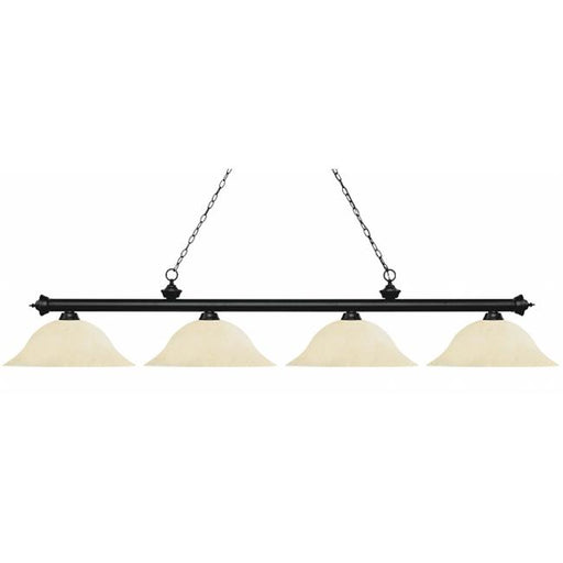 Zlite 200-4MB-GM16 4 Light Island&#44; Billiard Light With Golden Mottle Glass Shades