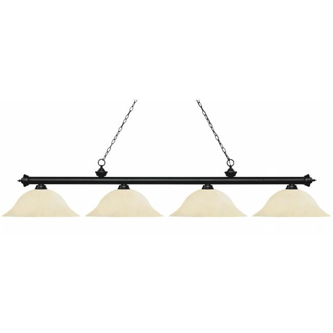 Zlite 200-4MB-GM16 4 Light Island&#44; Billiard Light With Golden Mottle Glass Shades