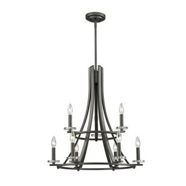 Zlite 2010-9BRZ 9 Bulb Chandelier Light - Brushed Nickel